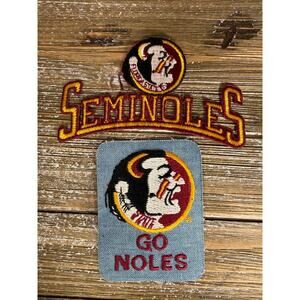 Vintage Florida State Seminoles FSU Patch Lot Retro Noles Mascot Maroon Gold Sew